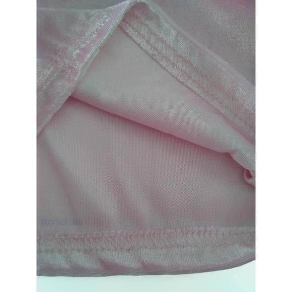 NEW - Pink Velvet Drawstring Shorts - Picture 3 of 7